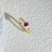 Mozambique Pigeon Blood Ruby Ring D0.40ct d0.10ct 18K - Jiaxyk